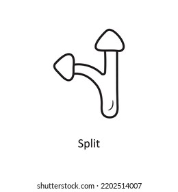Split Outline Icon Design illustration. Media Control Symbol on White background EPS 10 File