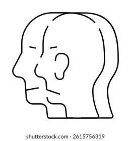 split personality line icon vector. split personality sign. isolated contour symbol black illustration