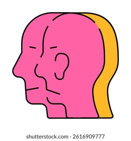 split personality line icon vector. split personality sign. isolated symbol illustration