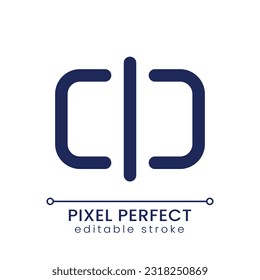Split pixel perfect linear ui icon. Divide footage into parts. Film production. Editing application function. GUI, UX design. Outline isolated user interface element for app and web. Editable stroke
