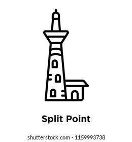 Split Point Lighthouse icon vector isolated on white background, Split Point Lighthouse transparent sign , line or linear sign, element design in outline style