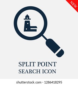 Split point search icon. Editable Split point search icon for web or mobile.