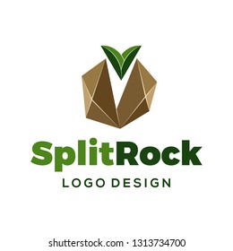 split rock logo design template