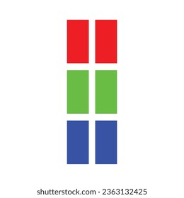 split square shape with 3 color 