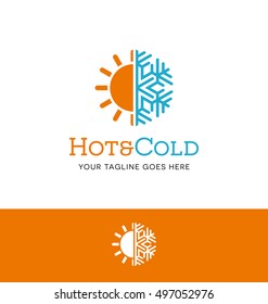 split sun and snowflake logo 
