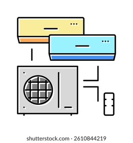 split system color icon vector. split system sign. isolated symbol illustration