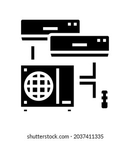 split system glyph icon vector. split system sign. isolated contour symbol black illustration