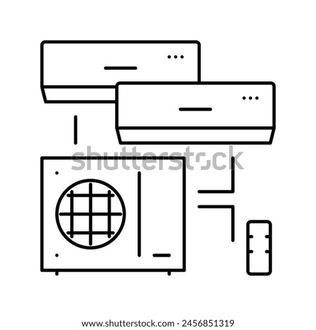 split system line icon vector. split system sign. isolated contour symbol black illustration