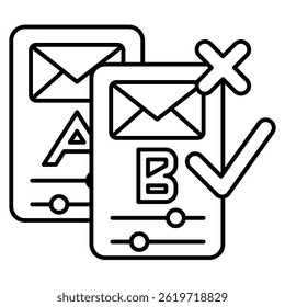 Split Testing icon represented by Split Testing symbol Line style.