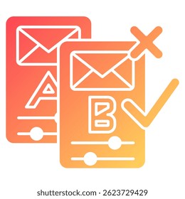 Split Testing icon represented by Split Testing symbol gradient style.