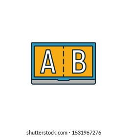 Split Testing icon set. Four elements in diferent styles from content icons collection. Creative split testing icons filled, outline, colored and flat symbols.