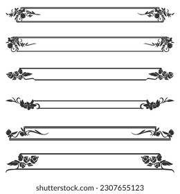 Decoración de nombres de texto fraccionados Paneles de época