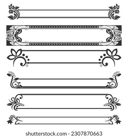 Split text name decoration Vintage panels