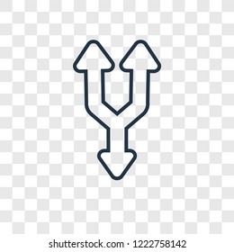 Split Triangle concept vector linear icon isolated on transparent background, Split Triangle concept transparency concept in outline style