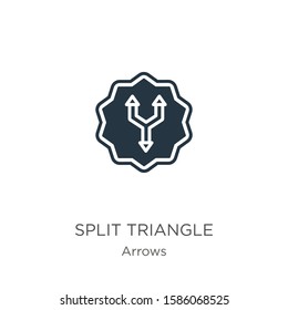 Split triangle icon vector. Trendy flat split triangle icon from arrows collection isolated on white background. Vector illustration can be used for web and mobile graphic design, logo, eps10