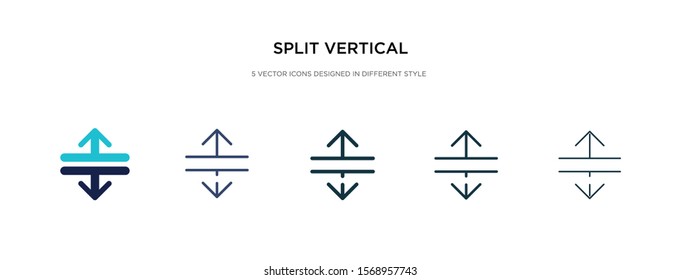 split vertical icon in different style vector illustration. two colored and black split vertical vector icons designed in filled, outline, line and stroke style can be used for web, mobile, ui
