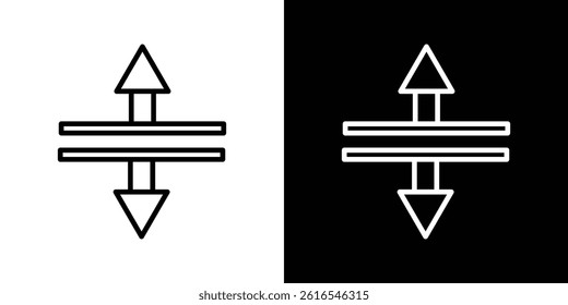 Split vertical icon icons and symbol set. trendy illustration