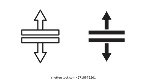 Ícone de divisão vertical. Símbolo, ilustração de logotipo. conjunto de ícones gráficos