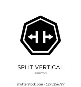 split vertical icon vector on white background, split vertical trendy filled icons from Arrows collection, split vertical simple element illustration