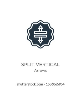 Split vertical icon vector. Trendy flat split vertical icon from arrows collection isolated on white background. Vector illustration can be used for web and mobile graphic design, logo, eps10