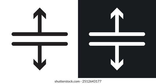 Split vertical outlined icon vector collection.