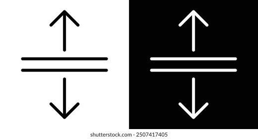 Split vertical thin line vector icon set.