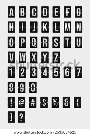 Split-flap alphabet display illustration -Vector concept.