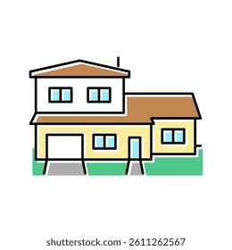 split-level house color icon vector. split-level house sign. isolated symbol illustration