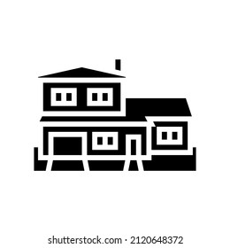split-level house glyph icon vector. split-level house sign. isolated contour symbol black illustration