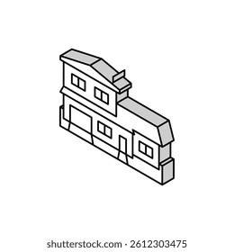 split-level house isometric icon vector. split-level house sign. isolated symbol illustration