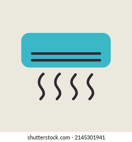 Split-system air conditioner vector icon. Graph symbol for household electric web site and apps design, logo, app, UI