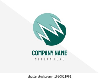 Splitted Circle Logo With 2 Green Color Pallets and Simple Modern Design for Commercial Use