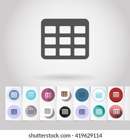 Splitted software or house window, grid or another lattice set of round buttons