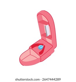 divisor pill cutter cartoon. ferramenta de dispositivo, lâmina de segurança, dosagem metades divisor pill cutter sinal. isolado símbolo ilustração vetor