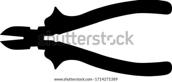 Splitters Tool Silhouette Isolated On White Stock Vector (Royalty Free ...