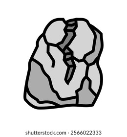 splitting rock fracture color icon vector. splitting rock fracture sign. isolated symbol illustration