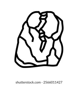 splitting rock fracture line icon vector. splitting rock fracture sign. isolated contour symbol black illustration