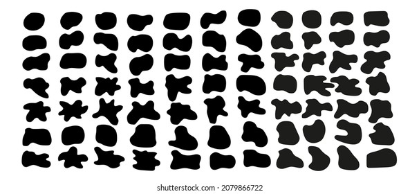 Splodge minimal vector illustration isolated on white background. Blob organic random shapes.