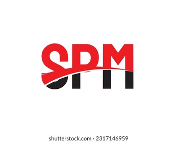 Letra SPM Ilustración del vector de diseño del logotipo inicial