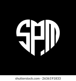 SPM Unique abstract monogram love shape vector logo design.