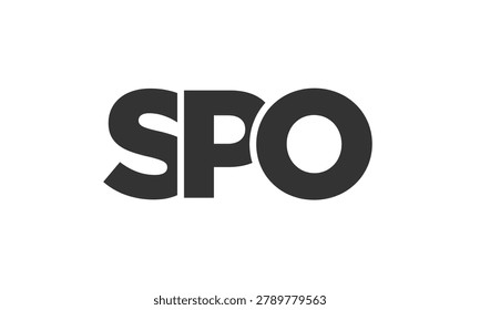 SPO logo design template with strong and modern bold text. Initial based vector logotype featuring simple and minimal typography. Trendy company identity ideal for businesses brand presence.