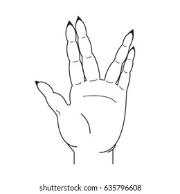 Spock Hand Sign Hello Stock Vector (Royalty Free) 635796608 | Shutterstock