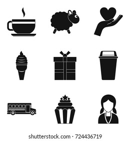 Spoiled brat icons set. Simple set of 9 spoiled brat vector icons for web isolated on white background