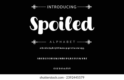 Spoiled font modern bouncy typeset, lively friendly alphabet. Playful cheerful letters in Los Muertos Mexican style for menus, labels, signage, ads, crafts and comic book. Vector typographic design