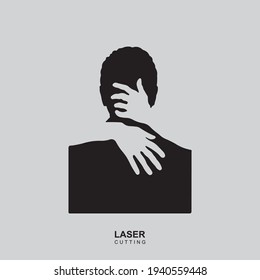 spoiled kiss vector template for laser cut