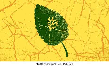 spoiled leaf from insects, color vector illustration