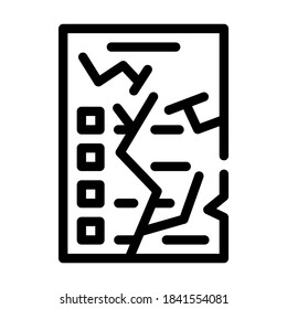 spoiled newsletter line icon vector. spoiled newsletter sign. isolated contour symbol black illustration