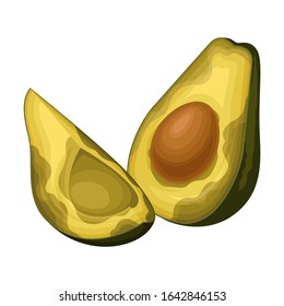 Spoiled and Rotten Avocado Fruit with Skin Covered with Stinky Rot Vector Illustration