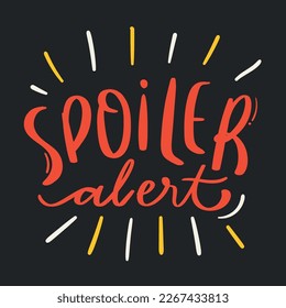 Alerta de spoiler. Letras de mano moderna. vector.