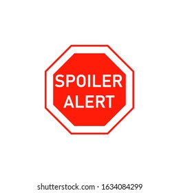 Spoiler alert road sign. Clipart image isolated on white background